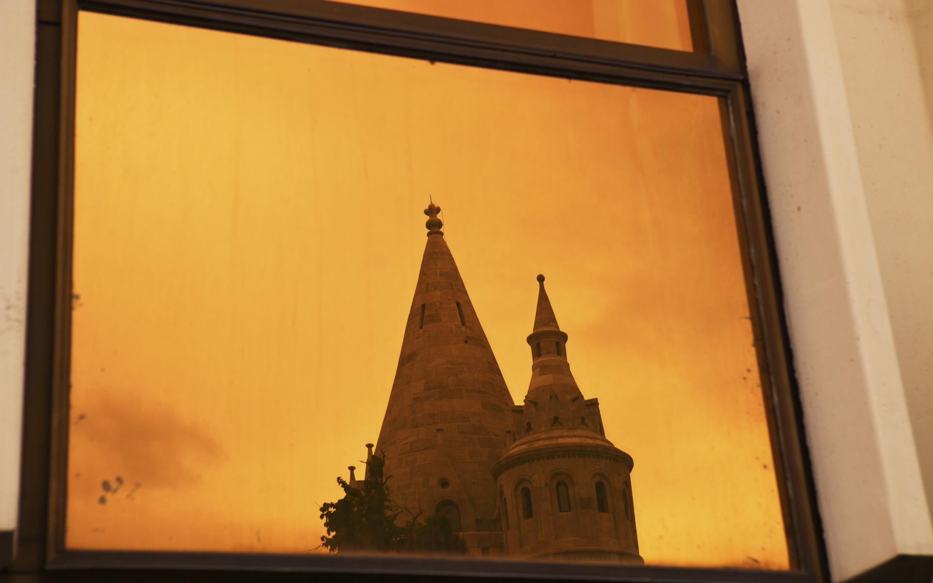 Yellow Window Reflection - Budapest